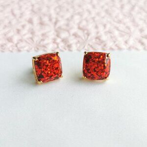 Kate Spade Small Square Red Stud Earrings